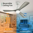 thumbnail image 5 of DWVO 52in Modern Ceiling Fan with LED 3 Color Lights and Wall Switch Remote, 6 Speeds, 3 Blades,for Outdoor Indoor, Gray, 5 of 9