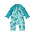 thumbnail image 1 of Argulvti Toddler Boy Girl Rash Guard Swimsuit Animal/Floral/Tree Print Long Sleeve Mock Neck Zip Bathing Suit, 1 of 7