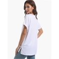 thumbnail image 5 of Women's Tshirts Casual V Neck Short Sleeve Loose Summer Tunic Tops, 5 of 6