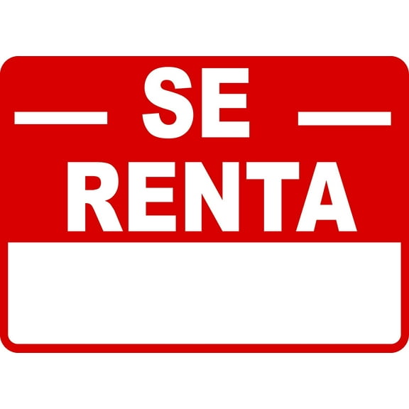 Metal Sign Se Renta (For Rent) Sign for Outdoor & Indoor 12" x 8"