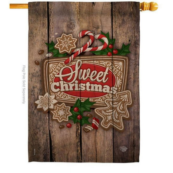 Ornament Collection H191103-BO 28 x 40 in. Winter Sweet Christmas House Flag Double-Sided Decorative Vertical Flags Decoration Banner Garden Yard Gift
