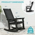 thumbnail image 5 of FODINGHILL Outdoor Rocking Chair Set of 2,HDPE Oversized Rocking Chair Outdoor,High Back Rocking Patio Chairs for Porch Garden Balcony,Black, 5 of 9