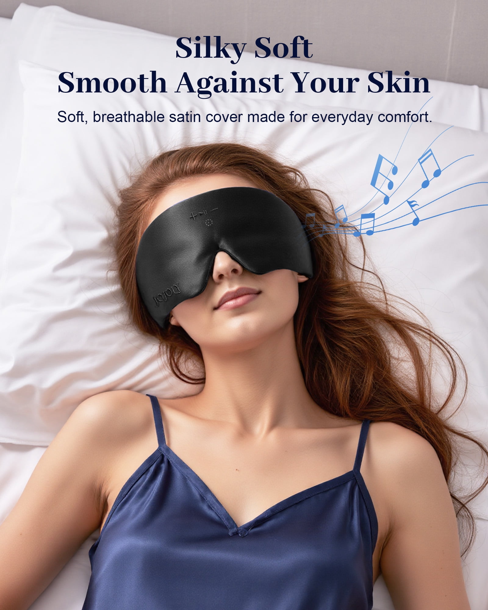 FACEMOON Bluetooth Sleep Headphones with Eye Pillow Design for Side Sleepers Ultra-Thin Stereo Speakers Comfort
