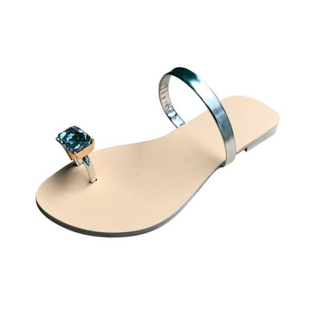 

Slippers For Women Indoor Slippers For Women Indoor And Outdoor Women s Leisure Vacation Rhinestone Flip Flops Beach Non Slip Flat Sandals Silver