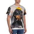 thumbnail image 2 of Vsdgher Dachshund Sitting in Bathtub Print Men's Dry Fit Mesh Athletic Shirts Moisture Wicking Tennis T-Shirt Tops, 2 of 9