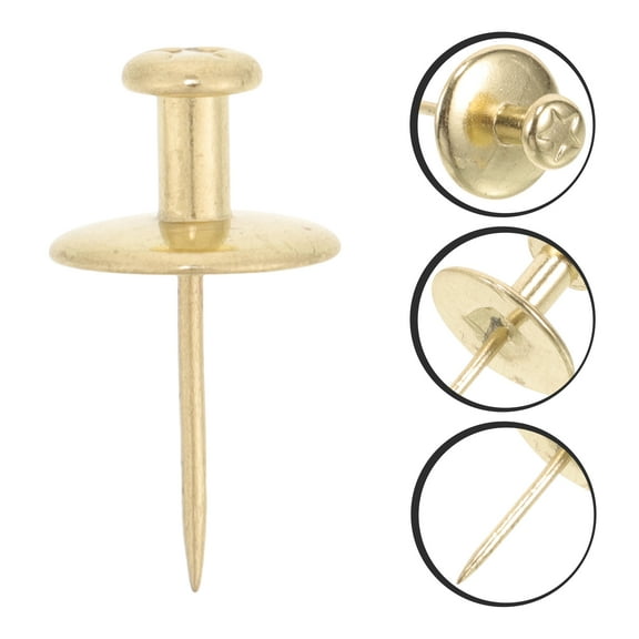 OUNONA 20pcs Picture Metal Push Pins Wall Picture Hanging Pin Oil Painting Nail Tacks