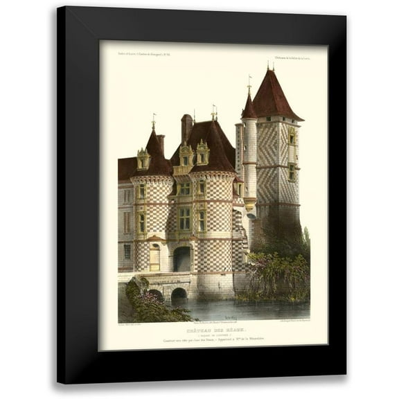 Petit, Victor 12x14 Black Modern Framed Museum Art Print Titled - Petite French Chateaux X