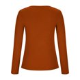 thumbnail image 5 of Oplxuo Long Sleeve Henley Shirts for Women - Button V Neck Basic Slim Fitted Ribbed Knit Pullover Sweater Tops, 5 of 5