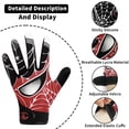 thumbnail image 4 of Youth Football Gloves Kids Silicone Grip Sports Receiver Gloves with Super Stick Ability for Enhanced Game Experience Training for beginners(Spider Eye, 5.5-6 inch), 4 of 8