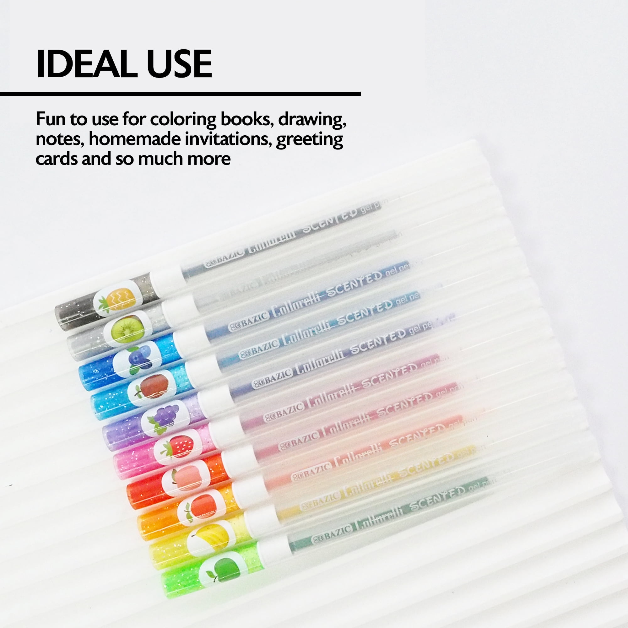 BAZIC Collorelli Scented Glitter Color Gel Pen, Smooth Write (10/Pack), 24-Pack