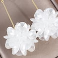 thumbnail image 7 of Grofry 1 Pair Women Hanging Earrings Shell Flower Shape Rhinestone Decor Linear Tassel Long Dangle Earrings Prom Party Bride Wedding Ear Jewelry, 7 of 7