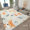 thumbnail image 3 of Area Rug For Living Room Cartoon Animal Fox Carpets, Washable Rugs, Green Print Low-Pile Non-Slip Rugs For Office Kitchen Entryway Decorative Carpets, 3 of 7