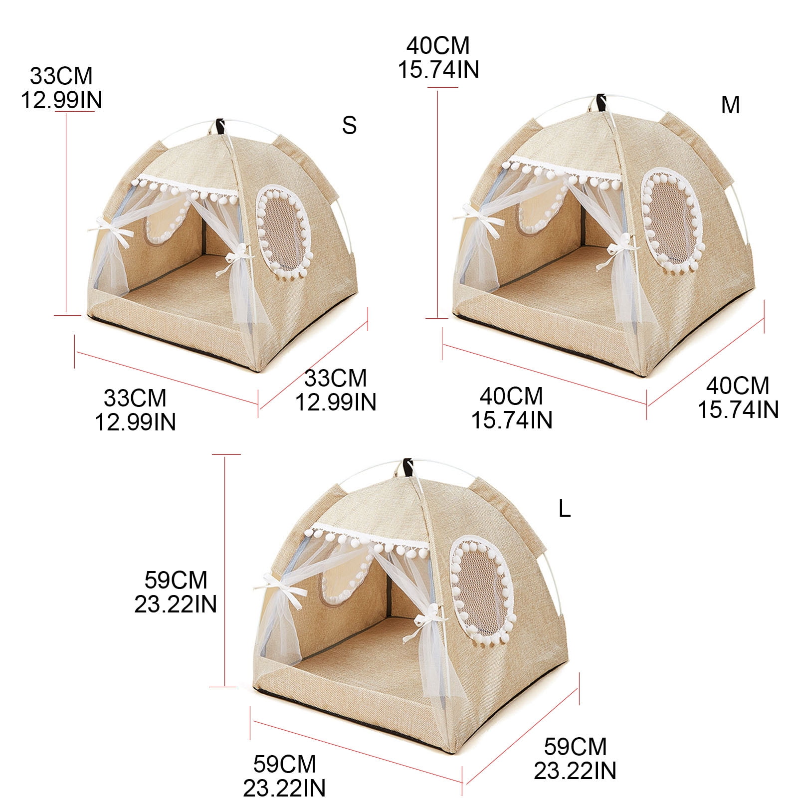 Pet Teepee Dogs Bed for Dogs Outdoor Camping Resting Tent Portable Lightweight Puppy Pet Tent