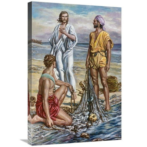 30 in. Jesus & The Fishermen Art Print - Fortunino Matania