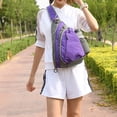 thumbnail image 4 of Hukapapa Bolso bandolera para mujeres y hombres: Mochila pequeña con bandolera - Mini bolso de hombro Bolso de pecho antirrobo para senderismopúrpura, 4 of 6