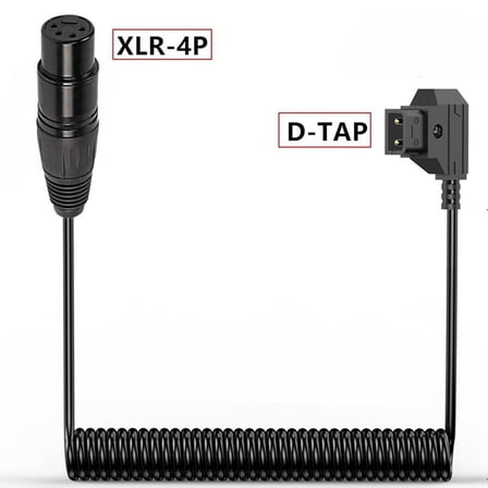 1 x D-Tap Male to Female 4-Pin XLR Cable-Black