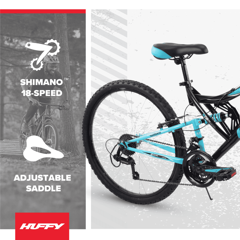 Huffy Women's Trail Runner Mountain Bike, Full Suspension, 26
