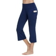 thumbnail image 4 of BALEAF Women Yoga Capris flared Pants with Side Pockets - 21"Navy XXXL, 4 of 7