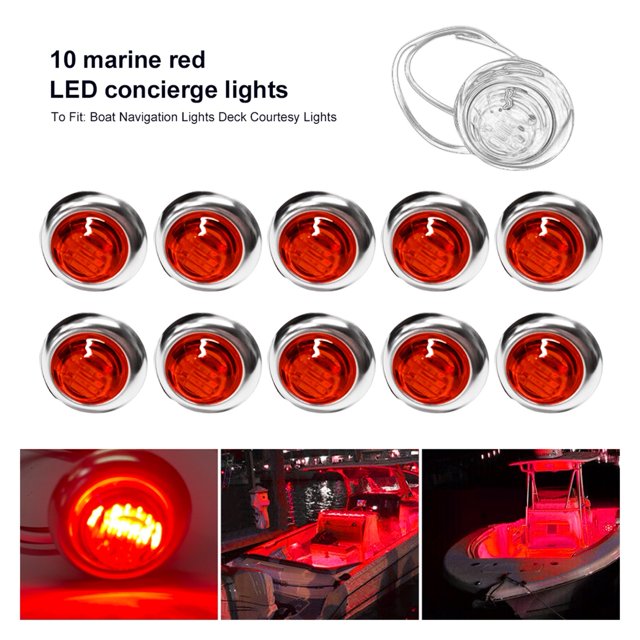 10PCS 12V 3 LED Marine Boat Courtesy Light Waterproof 3/4" Round Navigation Lighting For Boat Yacht Warning Light ,High Bright