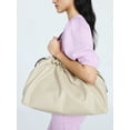 thumbnail image 3 of Scoop Women's Faux Leather Oversized Drawstring Pouch Tote, Almond Biscuit, 3 of 9