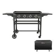 Royal Gourmet GB4001C-N 35-Inch Flat Top Gas Griddle with A Griddle Cover, 4-Burner Propane Gas Grill Griddle