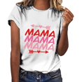 thumbnail image 2 of Top casual de manga corta con cuello redondo y estampado de letras en color sólido para el día de la madre de primavera y verano para mujer OAVQHLG3B Store  lin121212, 2 of 5