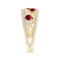 thumbnail image 3 of ANGARA Natural Nature Inspired Round Ruby & Diamond Filigree Ring in 14K Yellow Gold for Women (Size-3mm) | July Birthstone Jewelry for Her, 3 of 9