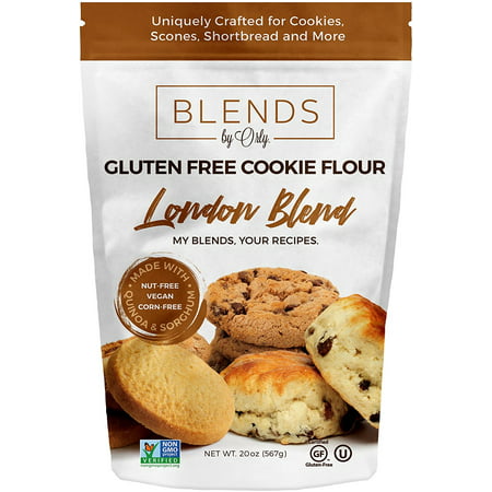 Premium Gluten Free Cookie Flour | Gluten Free Biscuits Flour - Baking Flour for Gluten Free Chocolate Chip Cookies, GF Oatmeal Raisin Cookies, GF Blondies from London Blends by Orly 20 (Best Vegan Oatmeal Chocolate Chip Cookies)