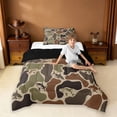 thumbnail image 4 of Erosebridal Green Camouflage Twin Comforter Sets,Cute Cartoon Shark Rustic Farmhouse Camo Bedding Set For Kids Boys,Reversible Black,2 Pieces, 4 of 7