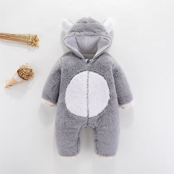 Vedolay Boy's Jumpsuits Toddler Baby Boy Jumpsuit Dinosaur Long Sleeve Strap Romper Harem Pant with Pockets Winter Outfit Clothes,Gray 3-6 Months