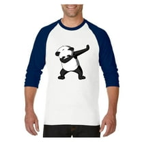 MmF - Mens Raglan Sleeve Baseball T-Shirts, up to Size 3XL - Dancing Panda