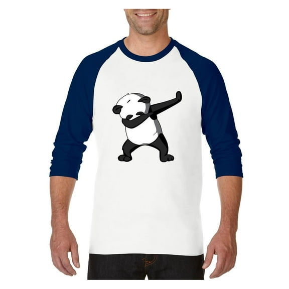 MmF - Mens Raglan Sleeve Baseball T-Shirts, up to Size 3XL - Dancing Panda