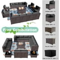 thumbnail image 7 of Gotland 15 Pieces Outdoor Patio Furniture Set with Propane Fire Pit Table Outdoor Sectional Sofa, 7 of 7