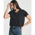 thumbnail image 2 of Real Essentials 4 Pack: Women's Cotton Short Sleeve Crop Top – Cropped Casual Crew Neck T-Shirts (Available In Plus Size), 2 of 6