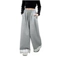 thumbnail image 1 of Odeerbi 3-16 Años Niñas Pantalones de Chándal de Algodón Con Ribete de Encaje Workout Athletic Sports Pantalones de Pierna Ancha Cintura Alta Joggers Con Bolsillo, 1 of 6