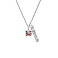 thumbnail image 2 of Delight Jewelry Silvertone Mini USA Flag Silvertone Family Bar Charm Necklace, 23", 2 of 4