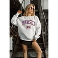 thumbnail image 4 of Women's Gameday Couture  Ash Minnesota Vikings Traditional Logo Oversized Premium Fleece Pullover Sweatshirt, 4 of 7