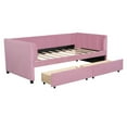 thumbnail image 6 of Aukfa Daybed with Storage Drawers, Twin Size Upholstered Bed Frame, Velvet, Pink, 6 of 8