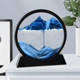 thumbnail image 1 of Langgg Tableau d'Art de Sables Fluides Bureau Retournable Image Dynamique Image de Sable Profond Paysage de Sable en Mouvement Déco Bleu Rond, 1 of 9