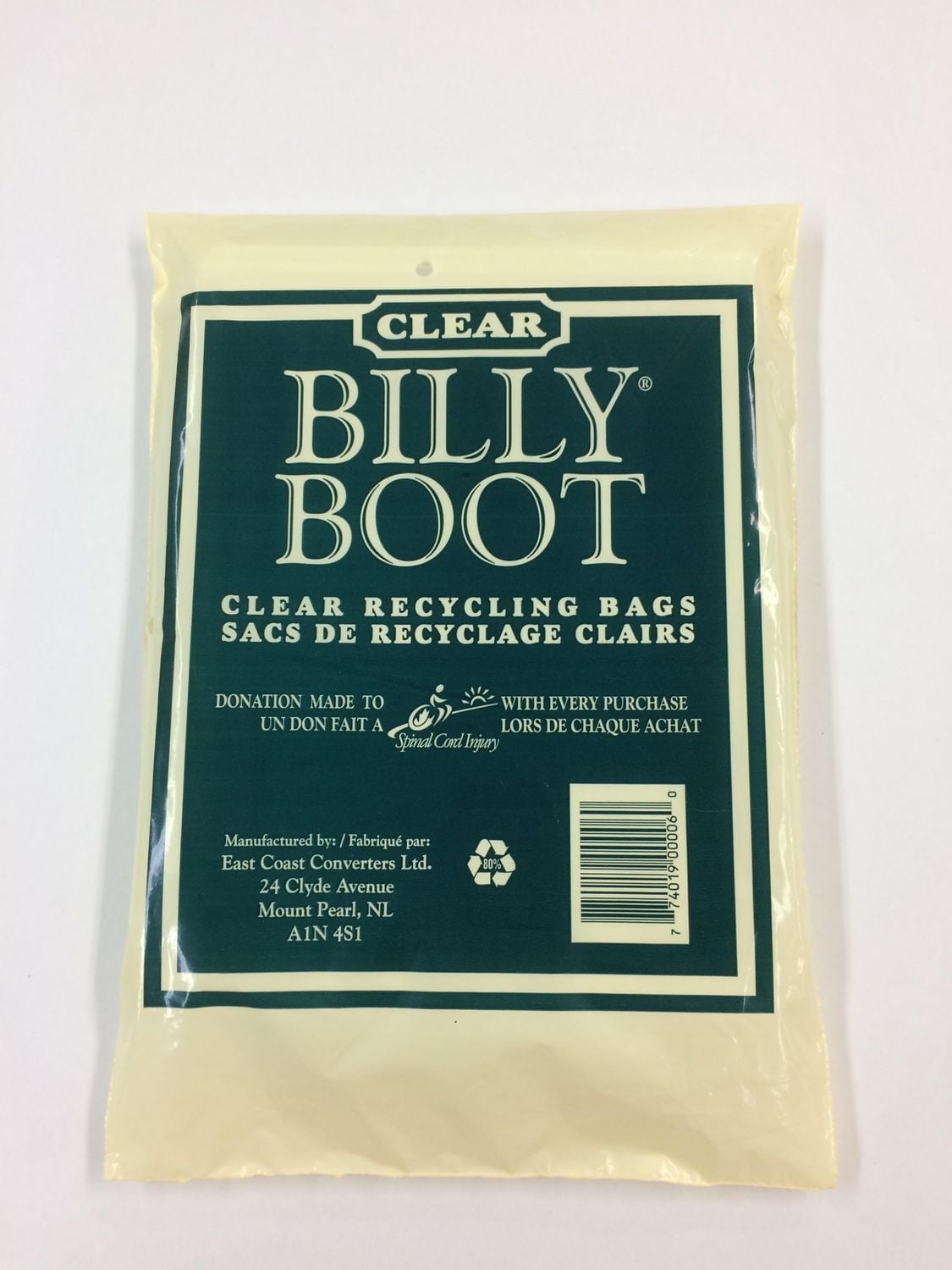 Billy Boot Clear Sacs à ordures / recyclage 26 "x 34" 20 sacs à ordures transparents  Billy Boot 26 x 34