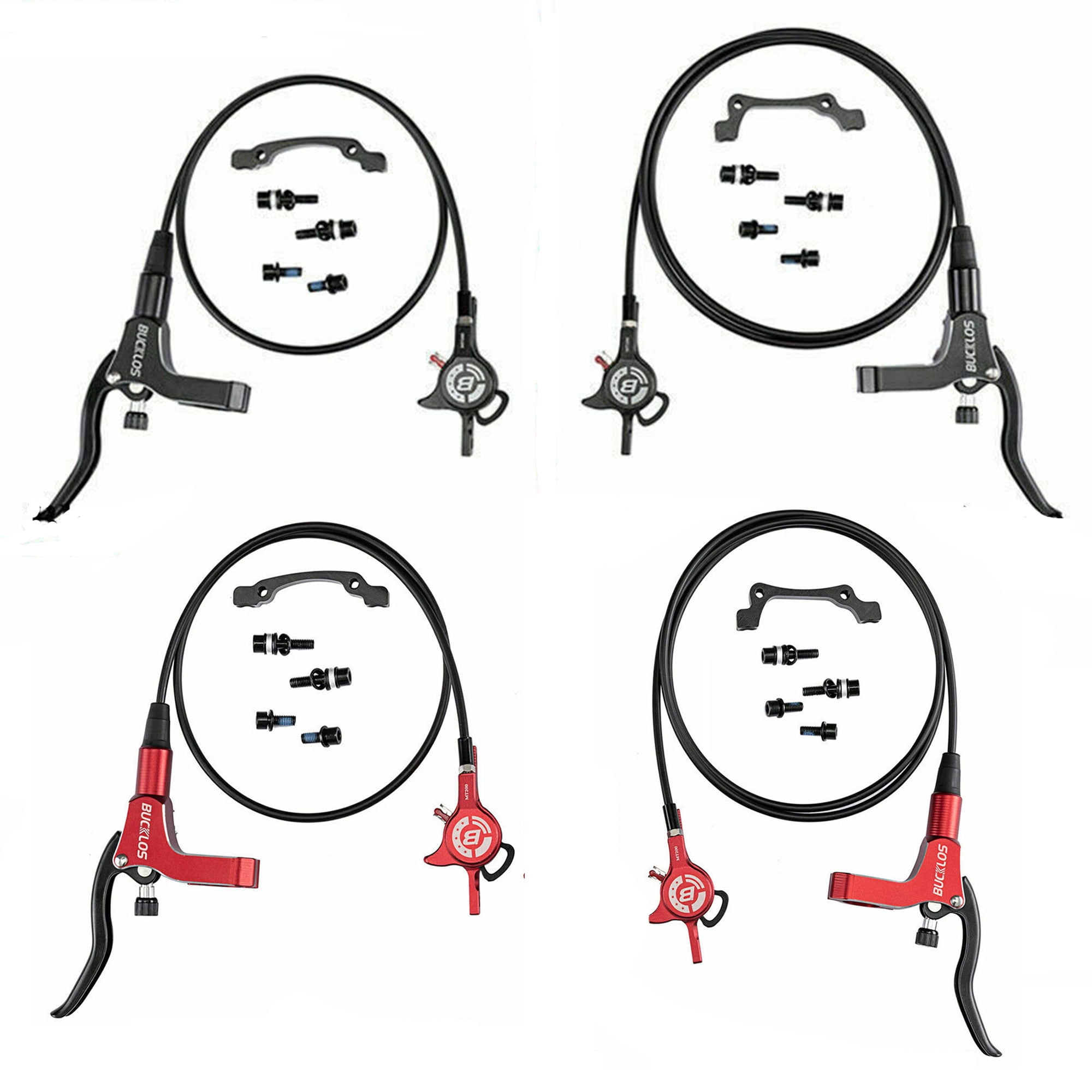 BUCKLOS MTB Bicycle Hydraulic Disc Brakes Set,Left Front Right Rear Mountain Cycling Calipers