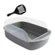 thumbnail image 2 of Caja de arena para gatos, arenero, elevador semicerrado, fácil de limpiar, arena abierta para mascotas Gris, 2 of 9