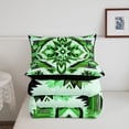 thumbnail image 4 of Erosebridal Ensemble de Couette Boho Aztèque Taille Simple, Couette en Duvet Noir et Vert, 2 Pcs, Réversible, 4 of 6