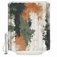 thumbnail image 2 of Vintage Sage Green Orange Waterproof Fabric Shower Curtain, Modern Abstract Art Shower Curtain for Bathroom Curtains Bathtubs Hotel Washable Shower Curtains with 12 Hooks Small 36x72in, 2 of 6