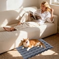 thumbnail image 6 of Pet Self-Warming Bed Pad - Thickened Plush Thermal Mat for Indoor & Feral Cats, Small to Medium Dogs, Soft Warm Pet Blanket with Non-Slip Waterproof Bottom for Cold Weather, 19.69*13.78in, Gray, 6 of 6