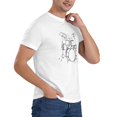 thumbnail image 5 of Unisex Drummer Graffiti Sketch T-Shirt Premium 100% Cotton Short Sleeve T Shirt Tee Crew Neck Casual Tee Shirt Tops,White,M, 5 of 7