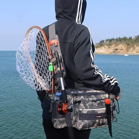 Sling Fishing Tackle Bag - Outdoor Tackle Box - Water-Resistant Waist Bag Cross Body Fly Fishing Sling Pack