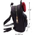 thumbnail image 3 of UBIUO Bowknot Glitter Mini Casual Daypack Cartoon Mouse Ears Backpack Glitter Daypack Travel Shoulder Bag Purse Small Black One Size, 3 of 4