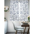 thumbnail image 5 of Sheer Curtains 72 Inches Long, Blue Flower Light Filtering Window Curtains for Living Room, Vintage Farmhouse Boho Leaf Spring Summer Rod Pocket Voile Sheer Curtain Drapes, 52"W x 72"L, 2 Panels, 5 of 8