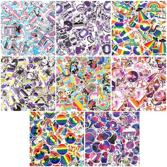 Pegatinas Geyoga, 480 unidades, Transgender Pride, LGBTQ, impermeables